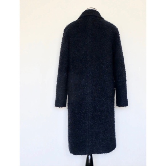 NEW! Rebecca Taylor Long Teddy Coat Wool Blend Navy Blue SZ 2 - Picture 3 of 8